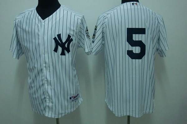 Yankees #5 Joe DiMaggio Stitched White MLB Jersey - Click Image to Close
